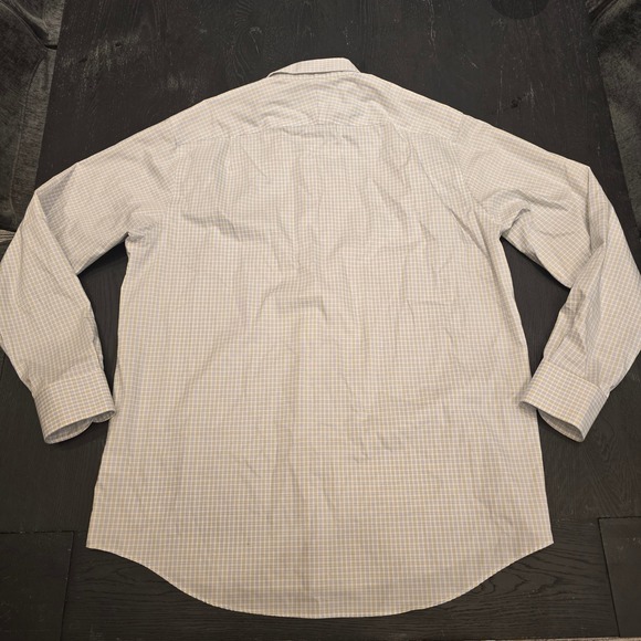 Charles Tyrwhitt Classic Fit Non-Iron Shirt 17/37 Blue Tan Check Button Down - Picture 6 of 6